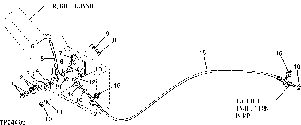 Схема запчастей John Deere 90D - 4 - ENGINE SPEED CONTROL LEVER 515 - ENGINE AUXILIARY SYSTEMS 5