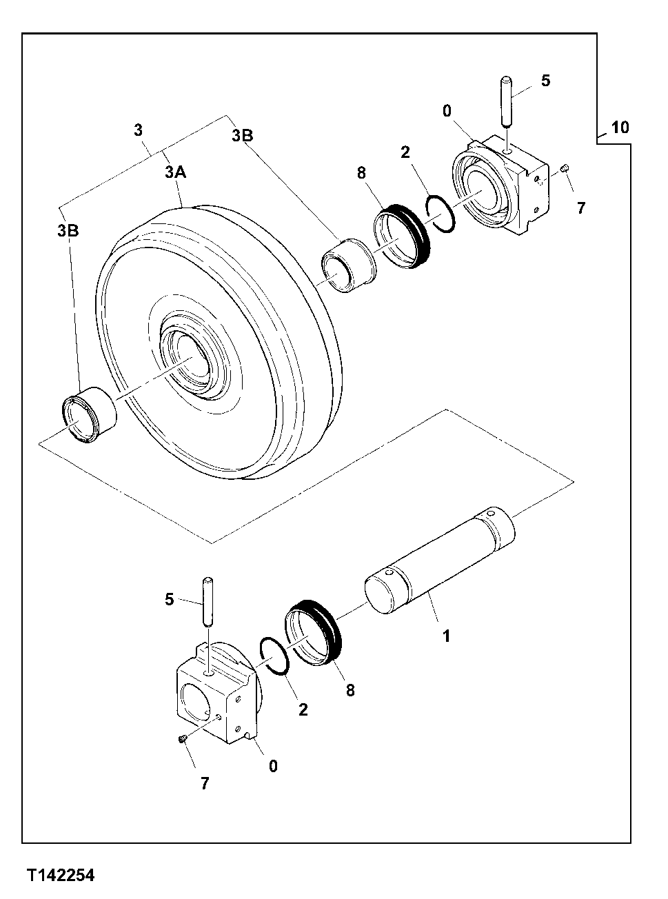 Схема запчастей John Deere 90D - 2 - FRONT IDLER 130 - TRACKS 1