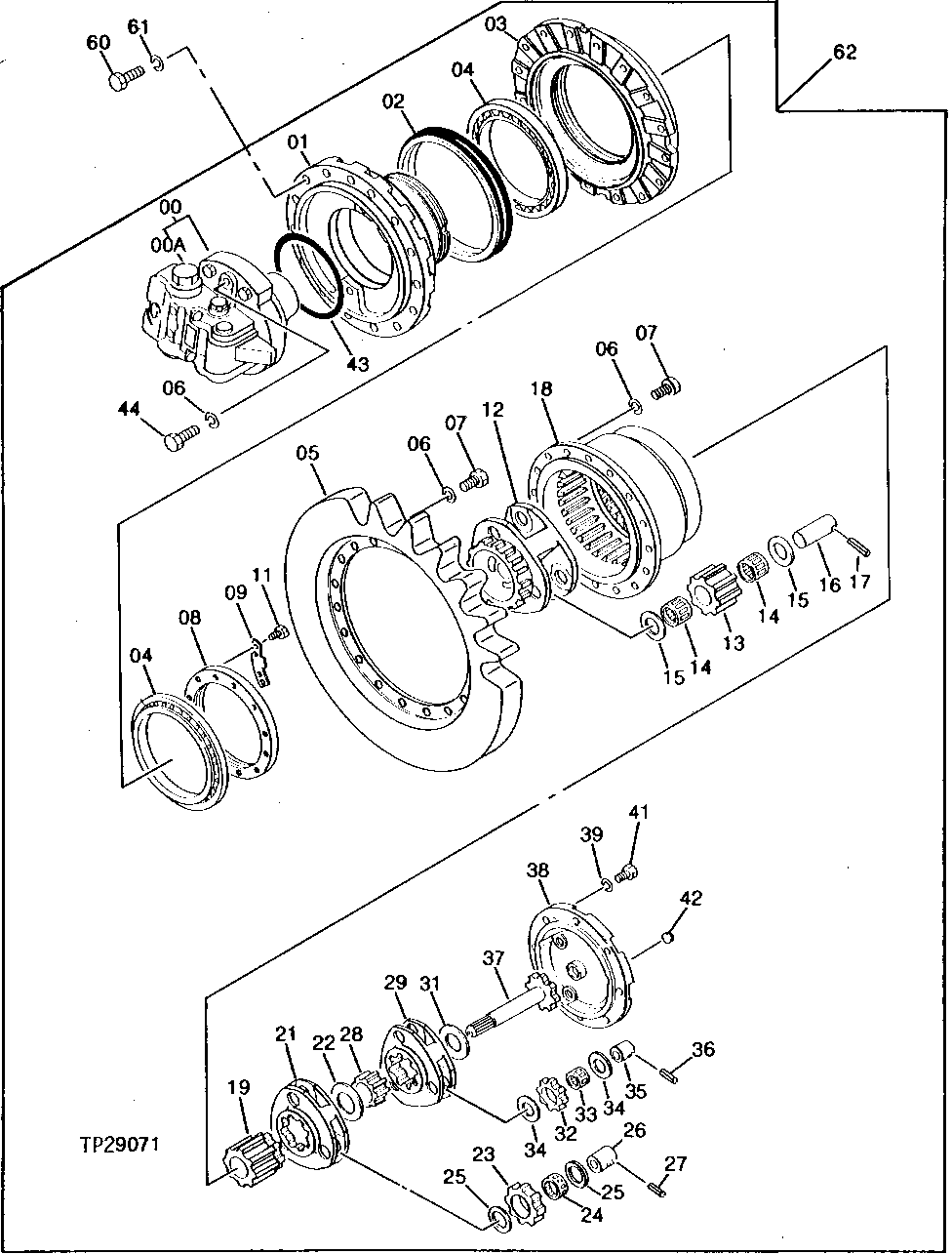 Схема запчастей John Deere 90D - 8 - PROPEL MOTOR, BRAKE AND PLANETARY DRIVE 260 - AXLES AND SUSPENSION SYSTEMS 2