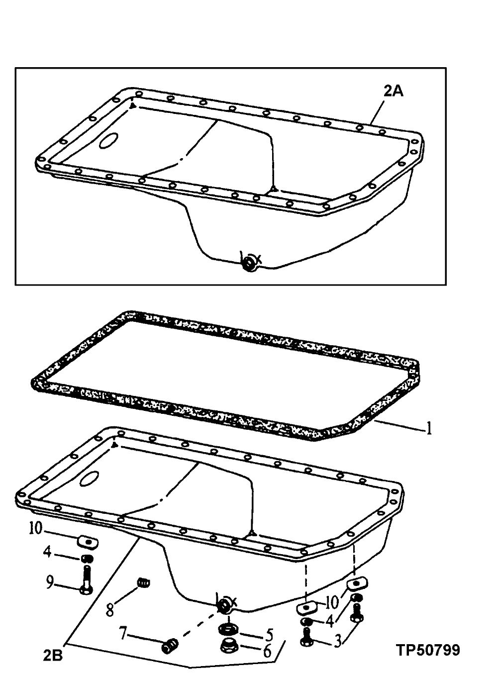 Схема запчастей John Deere 90D - 1A - ENGINE OIL PAN 407 - ENGINE 4