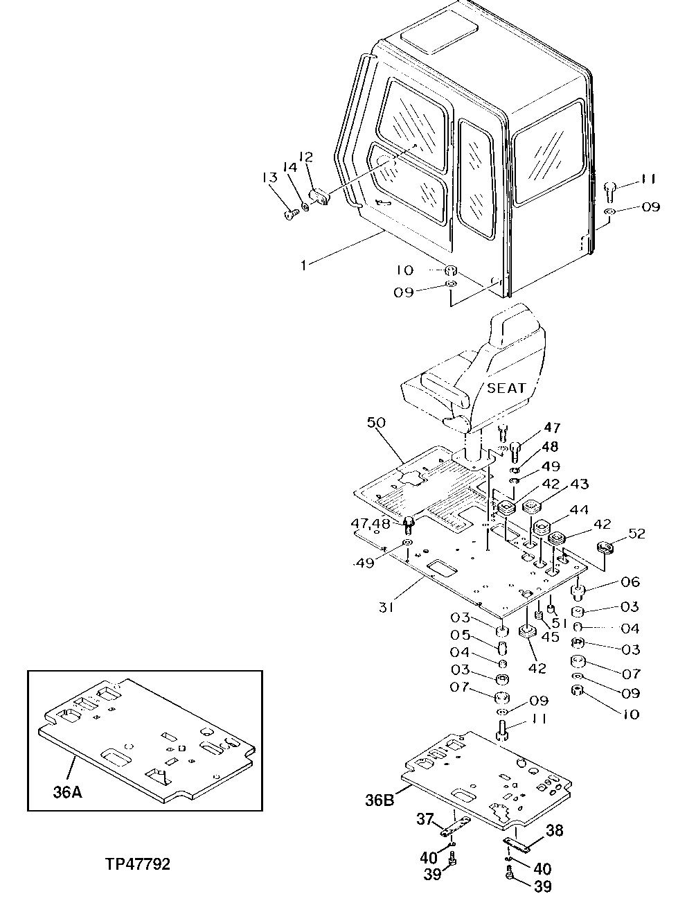 Схема запчастей John Deere 90D - 2 - CAB 1810 - OPERATORS STATION 18