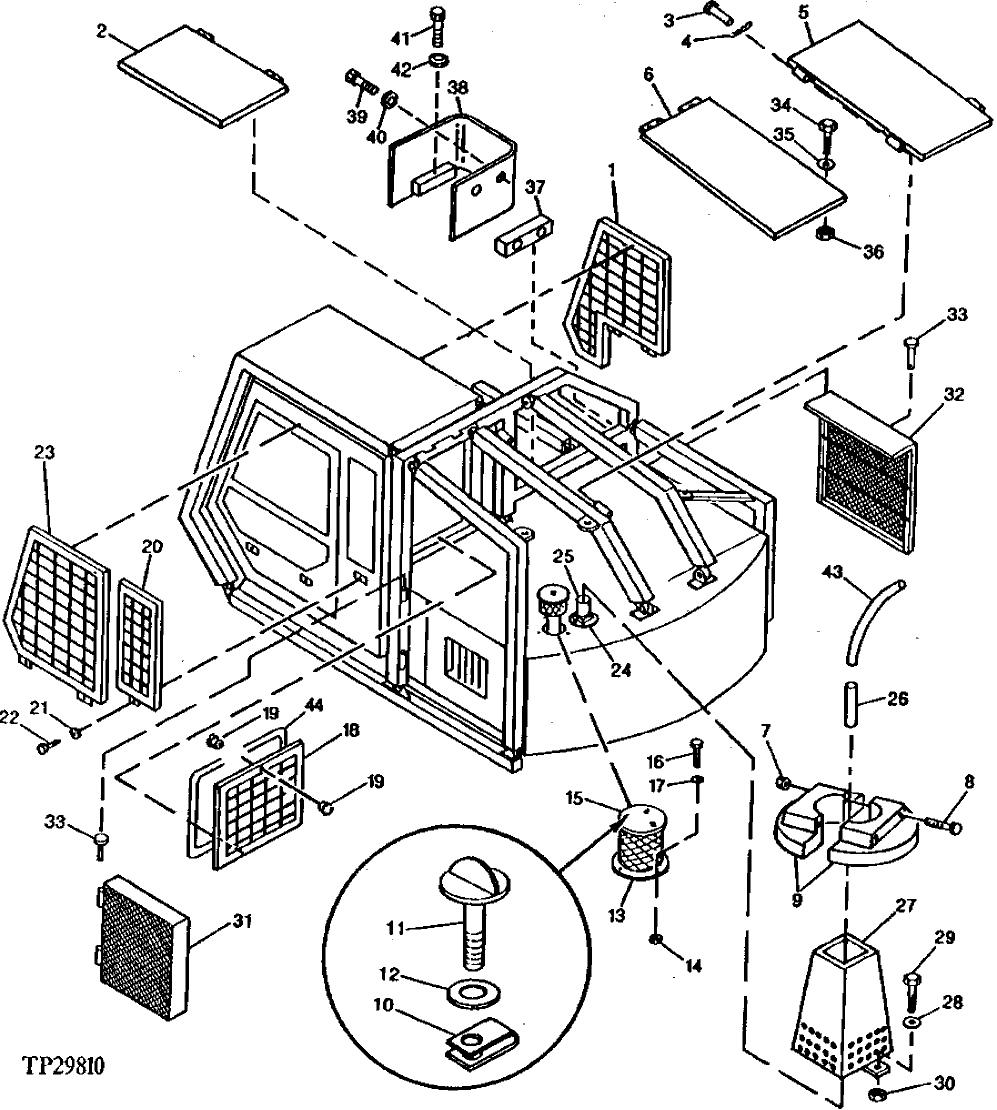 Схема запчастей John Deere 90D - 4 - FALLING OBJECT PROTECTION SYSTEM 1811 - OPERATORS STATION 18