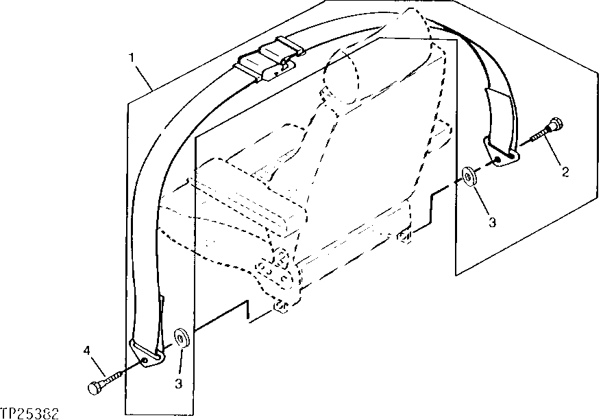 Схема запчастей John Deere 90D - 1 - SEAT BELT 1821 - OPERATORS STATION 18