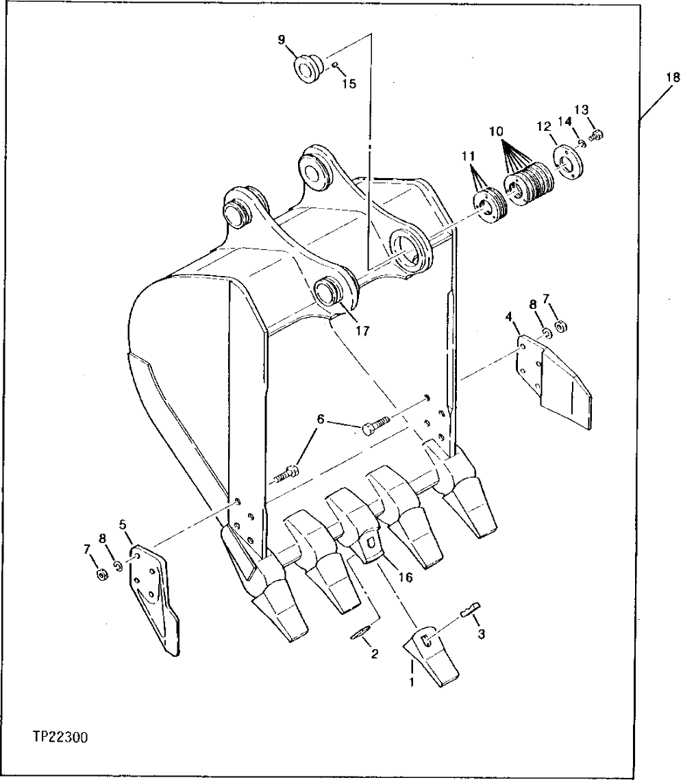 Схема запчастей John Deere 90D - 2 - BUCKET, .62 CU YD 3302 - EXCAVATOR 33