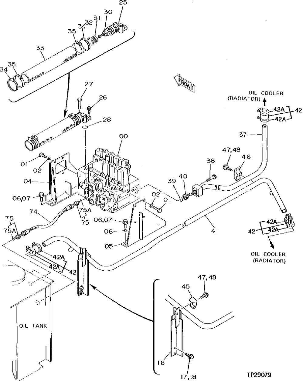 Схема запчастей John Deere 90D - 14 - SUCTION, RETURN AND OIL COOLER PLUMBING 3360 - EXCAVATOR 33