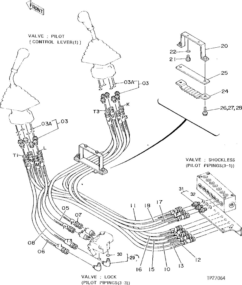 Схема запчастей John Deere 90D - 34 - PILOT PLUMBING 3360 - EXCAVATOR 33