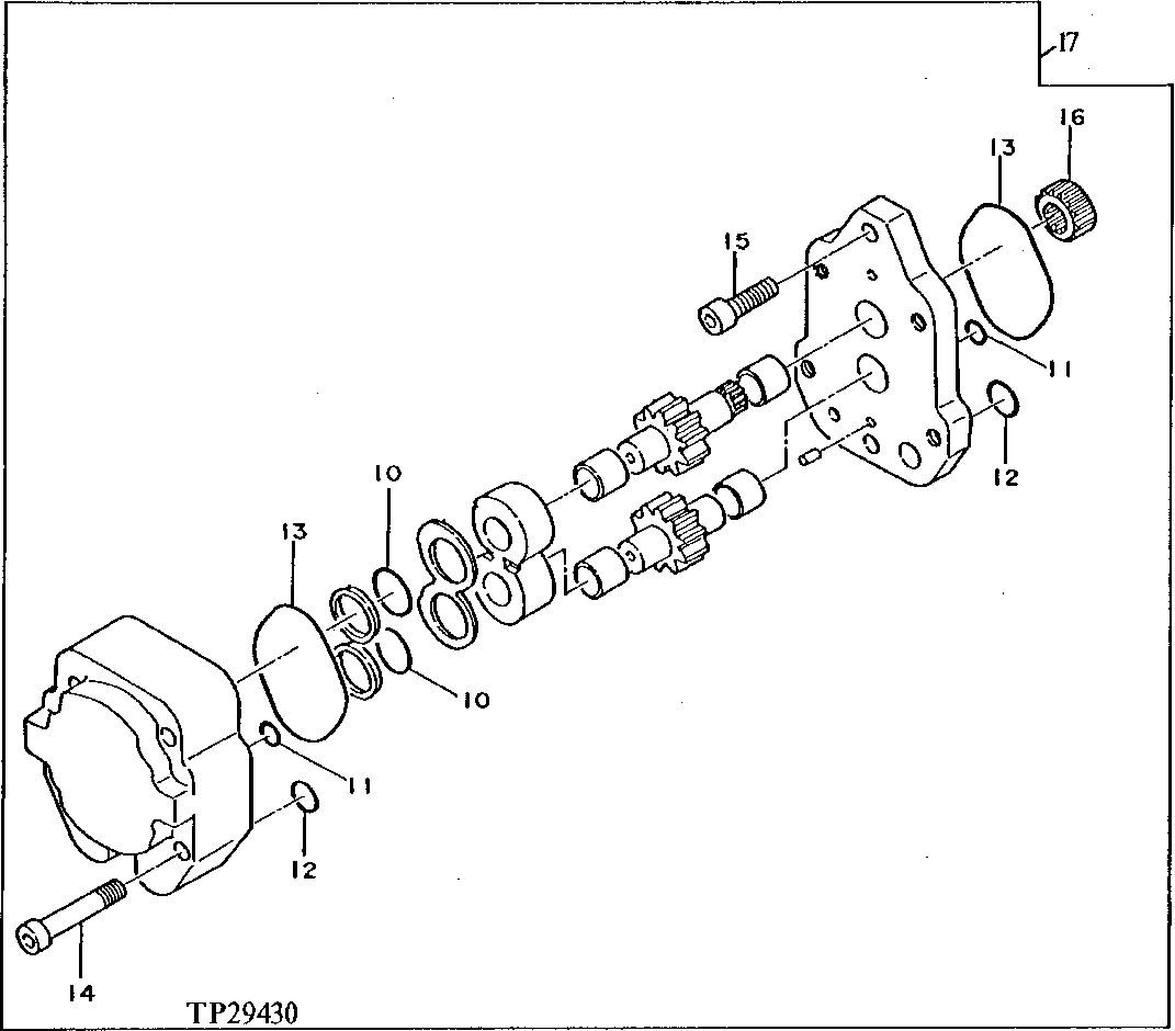 Схема запчастей John Deere 90D - 58 - PILOT GEAR PUMP 3360 - EXCAVATOR 33