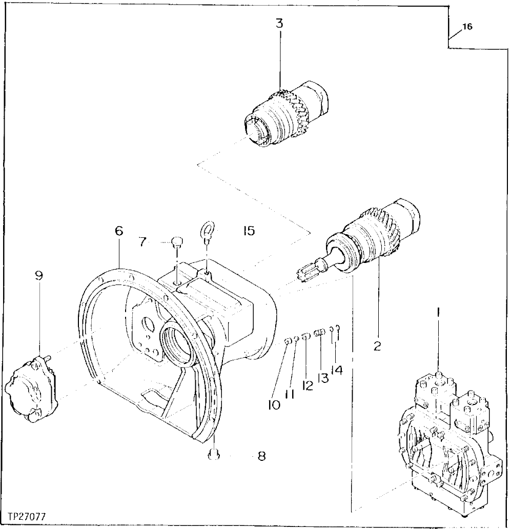 Схема запчастей John Deere 90D - 88 - MAIN HYDRAULIC PUMP 3360 - EXCAVATOR 33