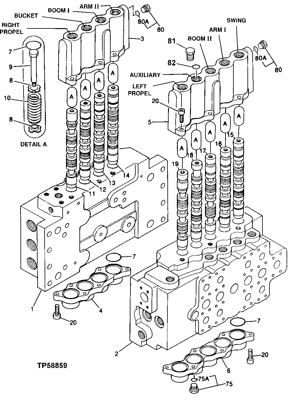 Схема запчастей John Deere 90D - 44 - CONTROL VALVE 3360 - EXCAVATOR 33