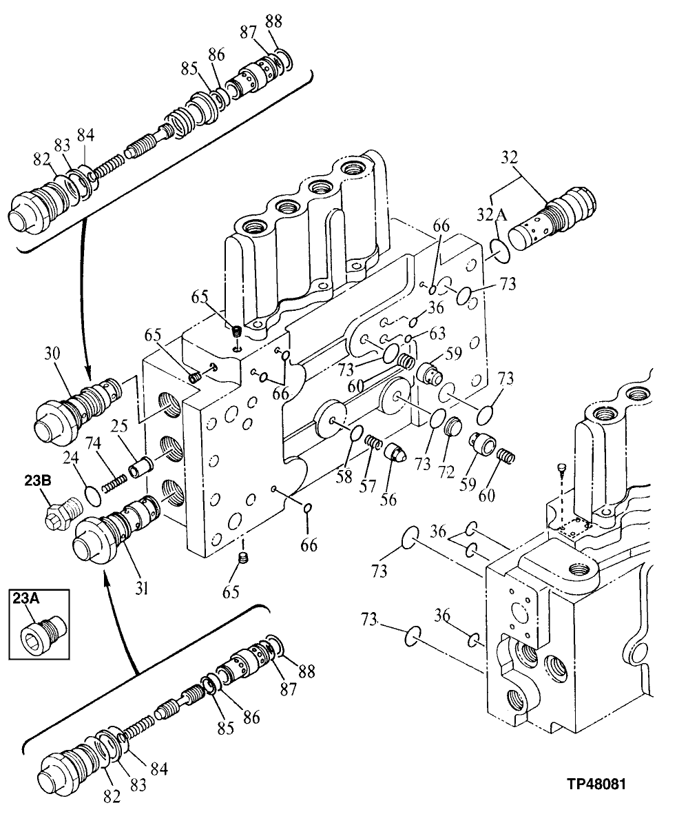 Схема запчастей John Deere 90D - 46 - CONTROL VALVE 3360 - EXCAVATOR 33