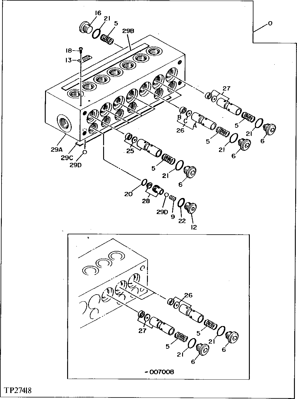 Схема запчастей John Deere 90D - 68 - FLOW CONTROL VALVE 3360 - EXCAVATOR 33