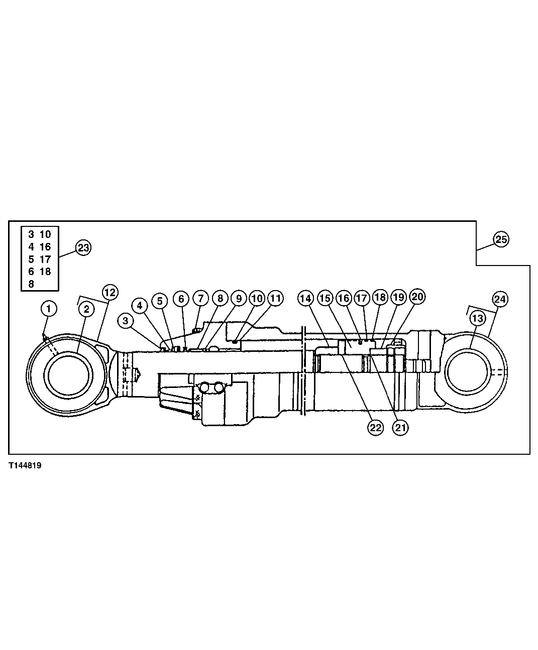 Схема запчастей John Deere 90D - 76 - SUPER LONG FRONT ARM CYLINDER (790D) 3360 - EXCAVATOR 33