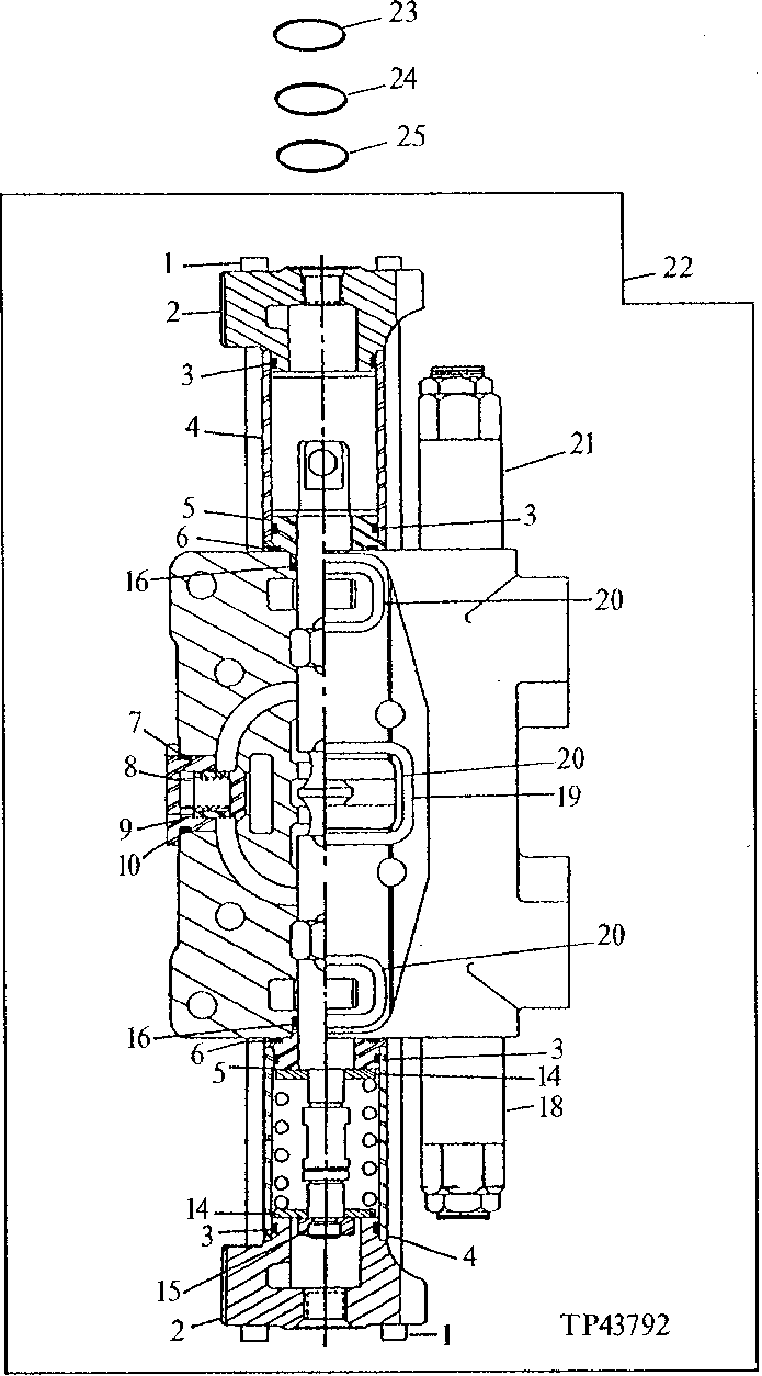 Схема запчастей John Deere 90D - 86 - FORESTRY PACKAGE CONTROL VALVE SECTION 3360 - EXCAVATOR 33