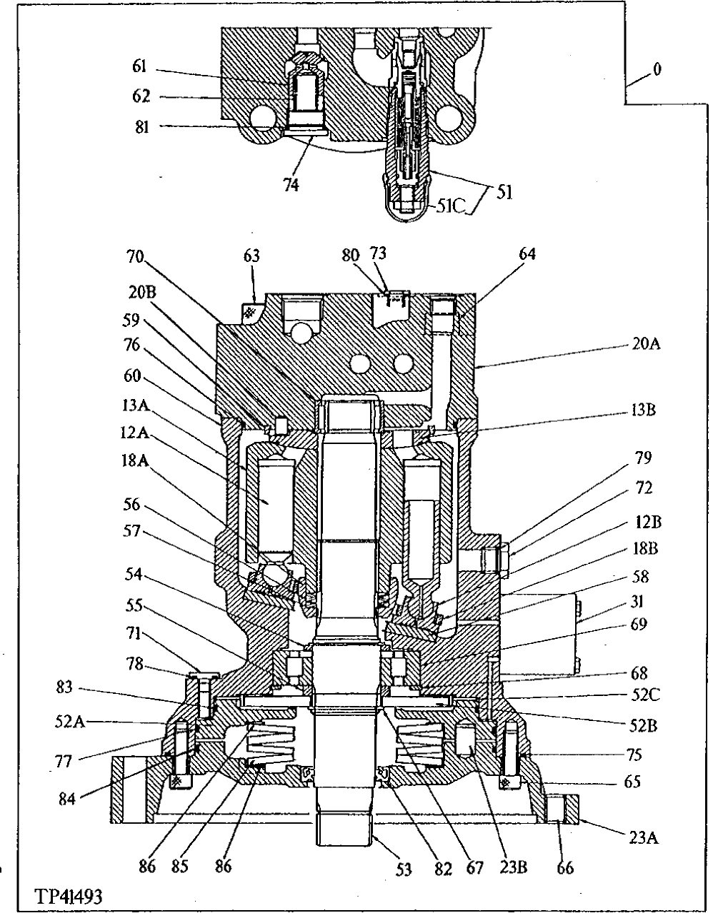 Схема запчастей John Deere 90D - 10 - SWING MOTOR (SERIAL NO. -007786) 4360 - SWING, ROTATION OR PIVOTING SYSTEM 43