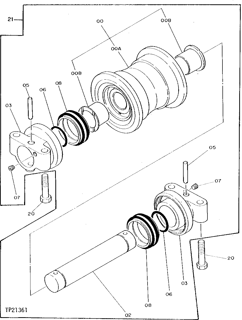 Схема запчастей John Deere 90D - 16 - LOWER ROLLER 130 - TRACKS 1