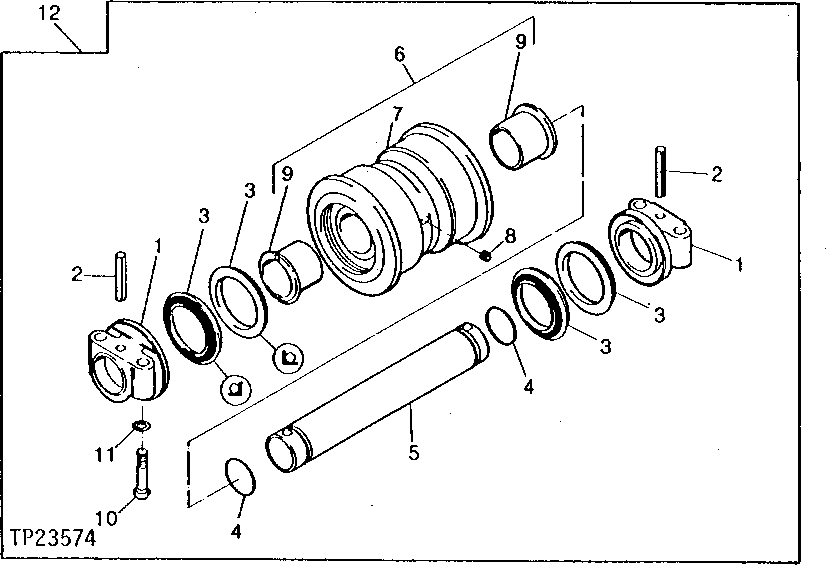 Схема запчастей John Deere 90D - 18 - LOWER ROLLER 130 - TRACKS 1