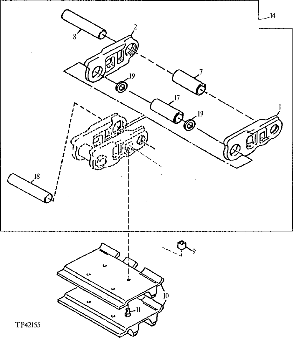 Схема запчастей John Deere 90D - 32 - REPLACEMENT 793D TRACK 130 - TRACKS 1