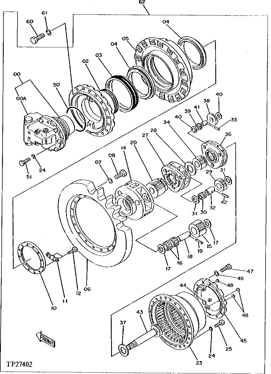 Схема запчастей John Deere 90D - 8 - PROPEL MOTOR, BRAKE AND PLANETARY DRIVE 260 - AXLES AND SUSPENSION SYSTEMS 2