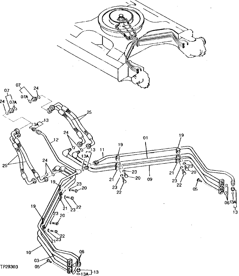 Схема запчастей John Deere 90D - 20 - PROPEL PLUMBING 260 - AXLES AND SUSPENSION SYSTEMS 2