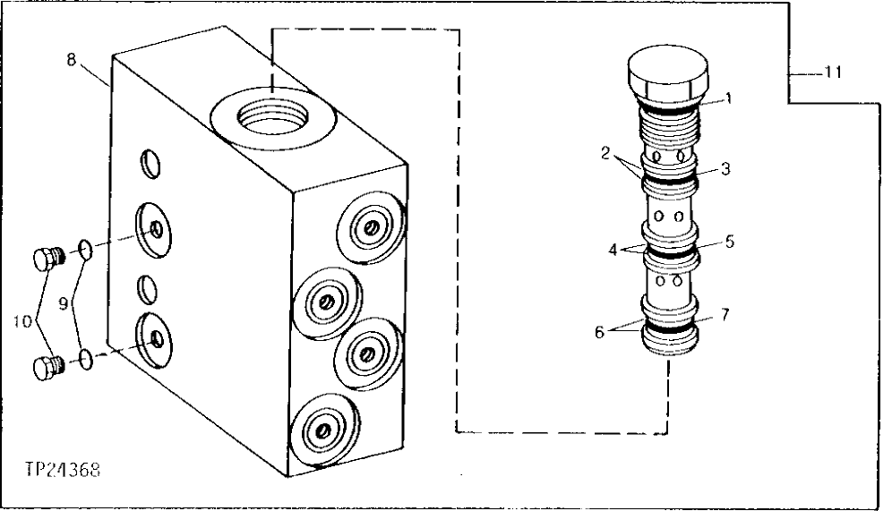 Схема запчастей John Deere 90D - 26 - PROPEL BRAKE RELEASE VALVE 260 - AXLES AND SUSPENSION SYSTEMS 2