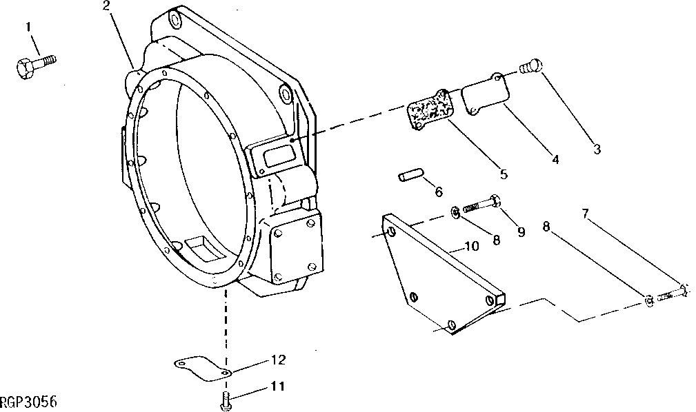 Схема запчастей John Deere 90D - 2 - FLYWHEEL HOUSING 433 - ENGINE 4