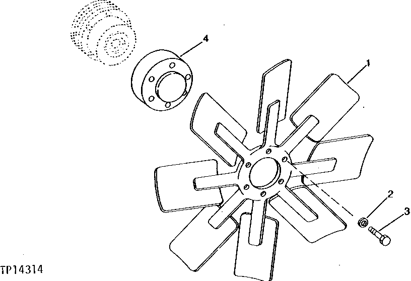 Схема запчастей John Deere 90D - 3 - FAN BLADE 510 - ENGINE AUXILIARY SYSTEM 5