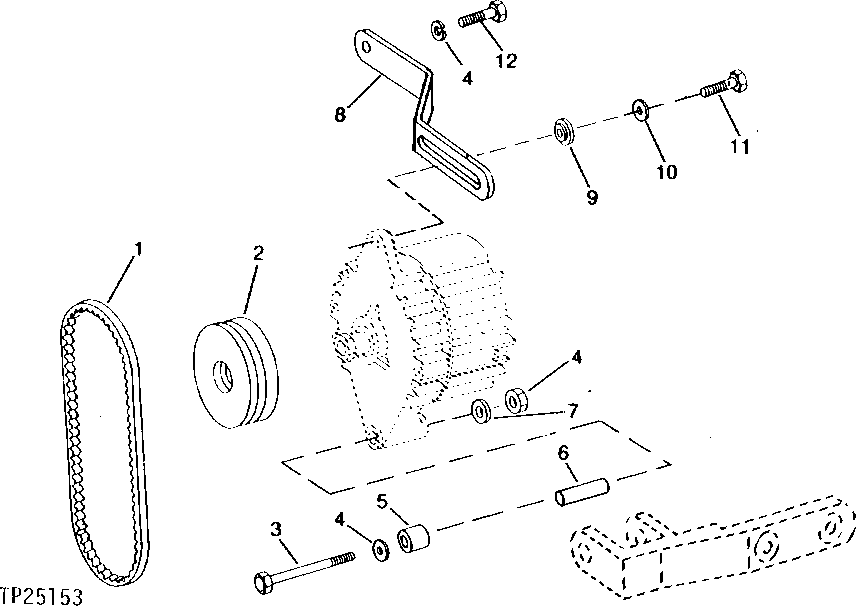 Схема запчастей John Deere 90D - 4 - ALTERNATOR MOUNTING WITH REGULATOR 1672 - ELECTRICAL SYSTEM 16