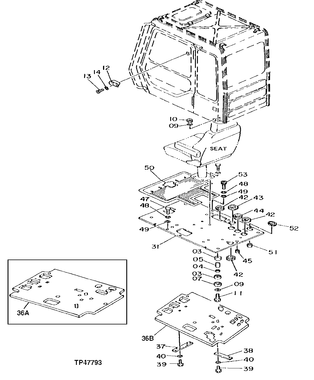 Схема запчастей John Deere 90D - 2 - CAB 1810 - OPERATORS STATION 18