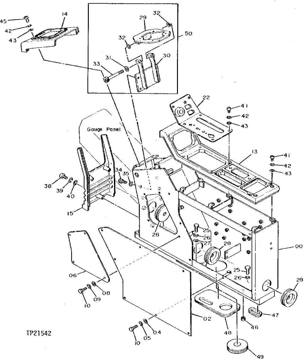 Схема запчастей John Deere 90D - 18 - LEVER STAND 1810 - OPERATORS STATION 18