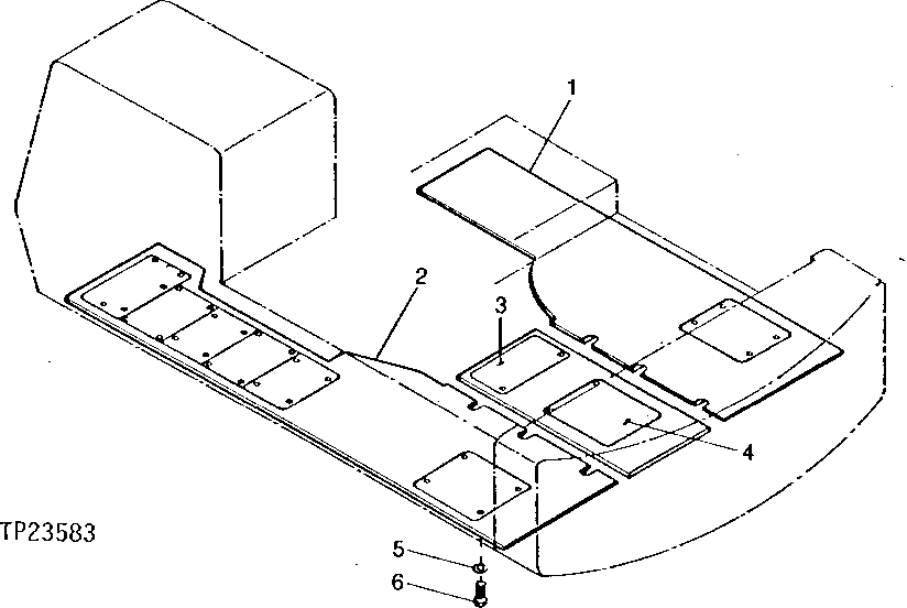 Схема запчастей John Deere 90D - 12 - BOTTOM GUARDS 1910 - SHEET METAL AND STYLING 19