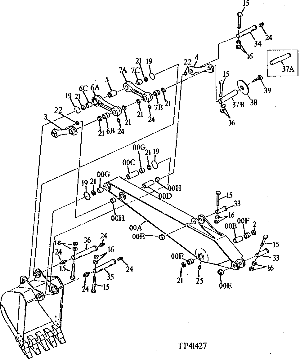 Схема запчастей John Deere 90D - 4 - DIPPERSTICK ARM 3340 - EXCAVATOR 33