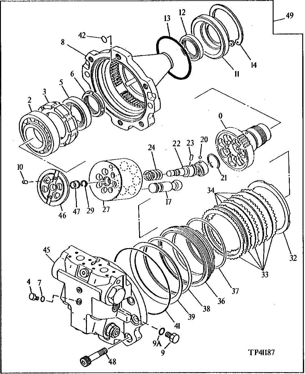 Схема запчастей John Deere 92DLC - 11 - PROPEL MOTOR 0260 HYDRAULIC SYSTEM