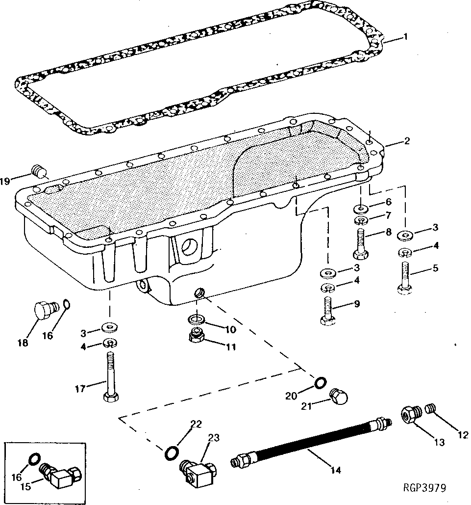 Схема запчастей John Deere 92DLC - 36 - REPLACEMENT OIL PAN 0407 OILING SYSTEM 6466AT014 6466AT014