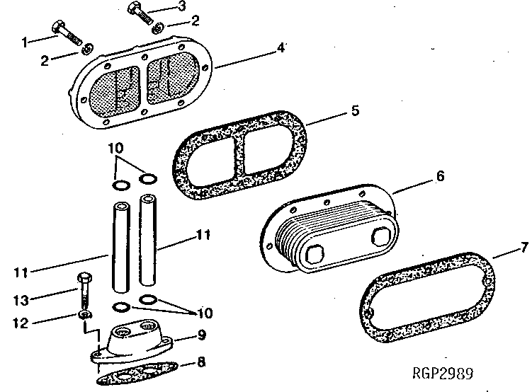 Схема запчастей John Deere 92DLC - 64 - Engine Oil Cooler (336699 - ) 0419 Engine Oil Cooler 6466AT014 6466AT014