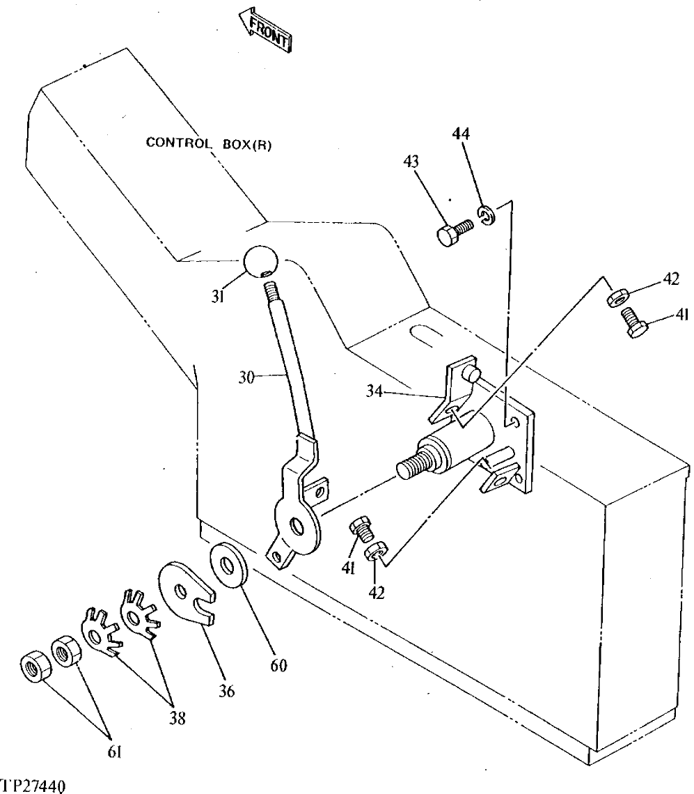 Схема запчастей John Deere 92DLC - 95 - ENGINE CONTROL LEVER 0515 SPEED CONTROLS