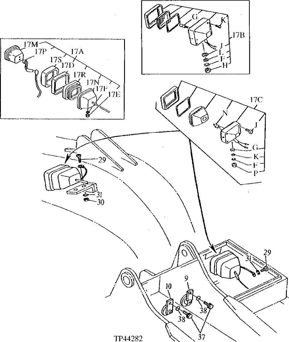 Схема запчастей John Deere 92DLC - 109 - ELECTRIC PARTS 1674 Wiring Harness And Switches