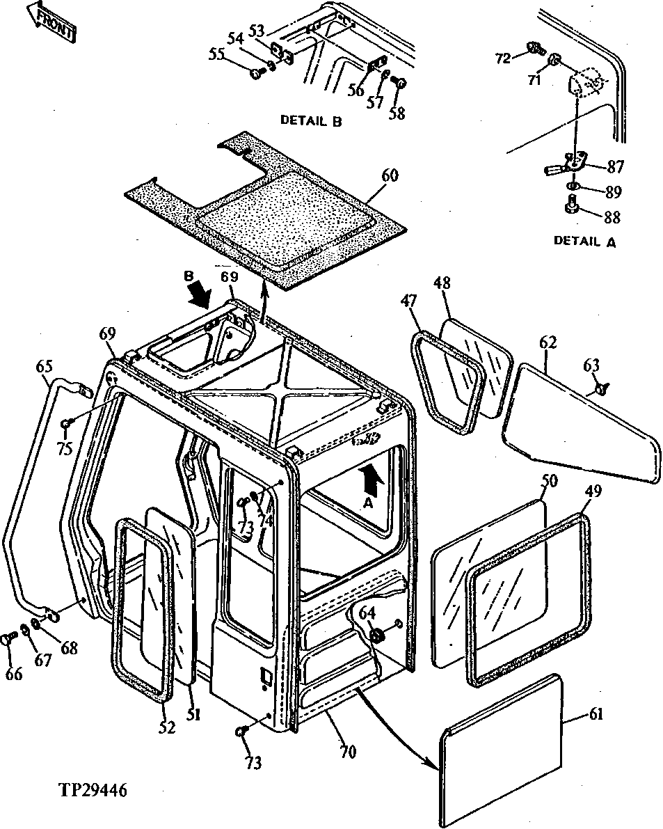 Схема запчастей John Deere 92DLC - 124 - Cab 1810 Operator Enclosure