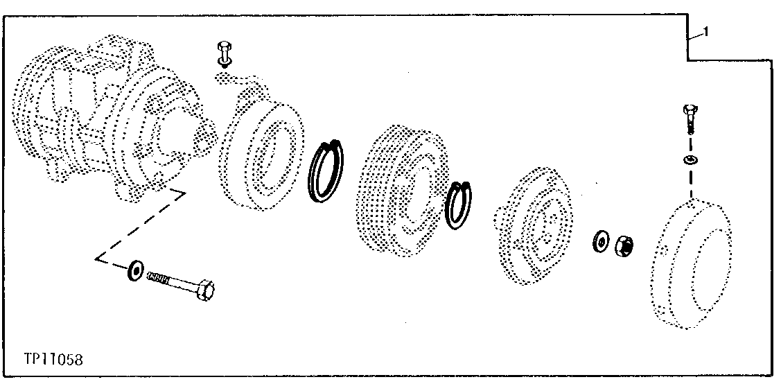 Схема запчастей John Deere 92DLC - 141 - Compressor Hardware Kit 1830 HEATING AND AIR CONDITIONING