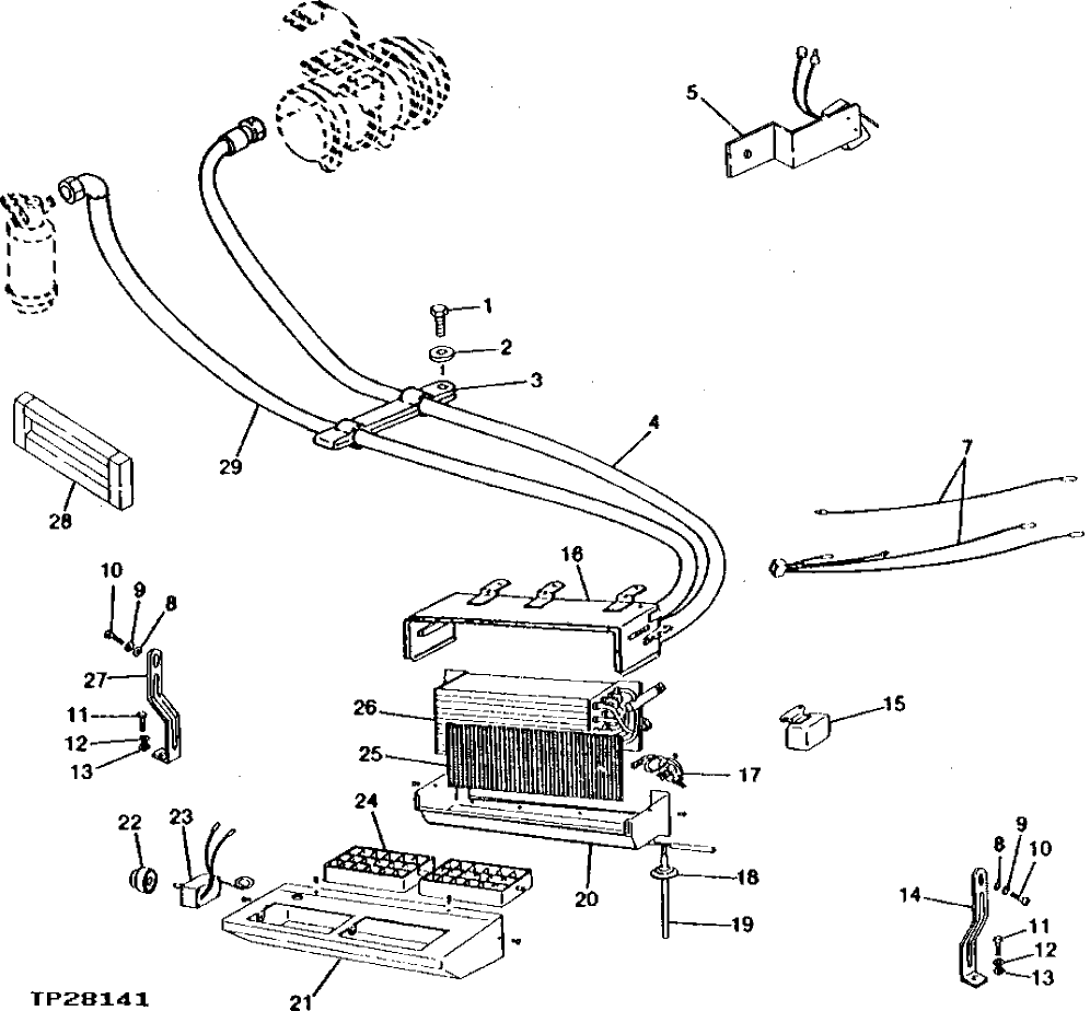 Схема запчастей John Deere 92DLC - 145 - AIR CONDITIONER EVAPORATOR HOSES 1830 HEATING AND AIR CONDITIONING