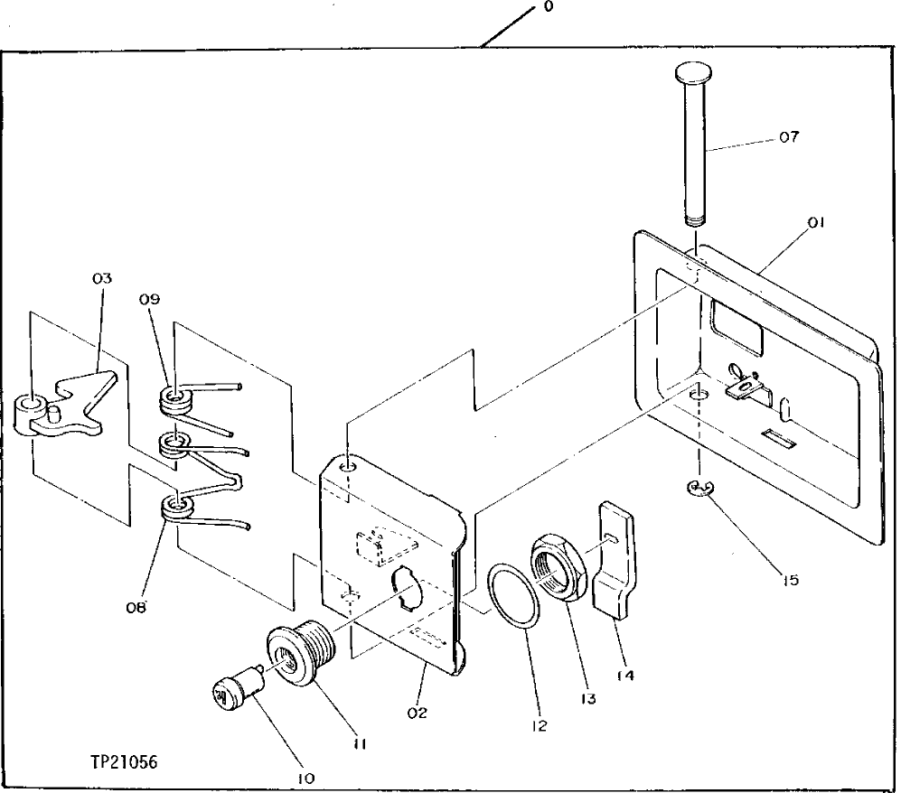 Схема запчастей John Deere 92DLC - 154 - DOOR LOCK 1910 Hood Or Engine Enclosure