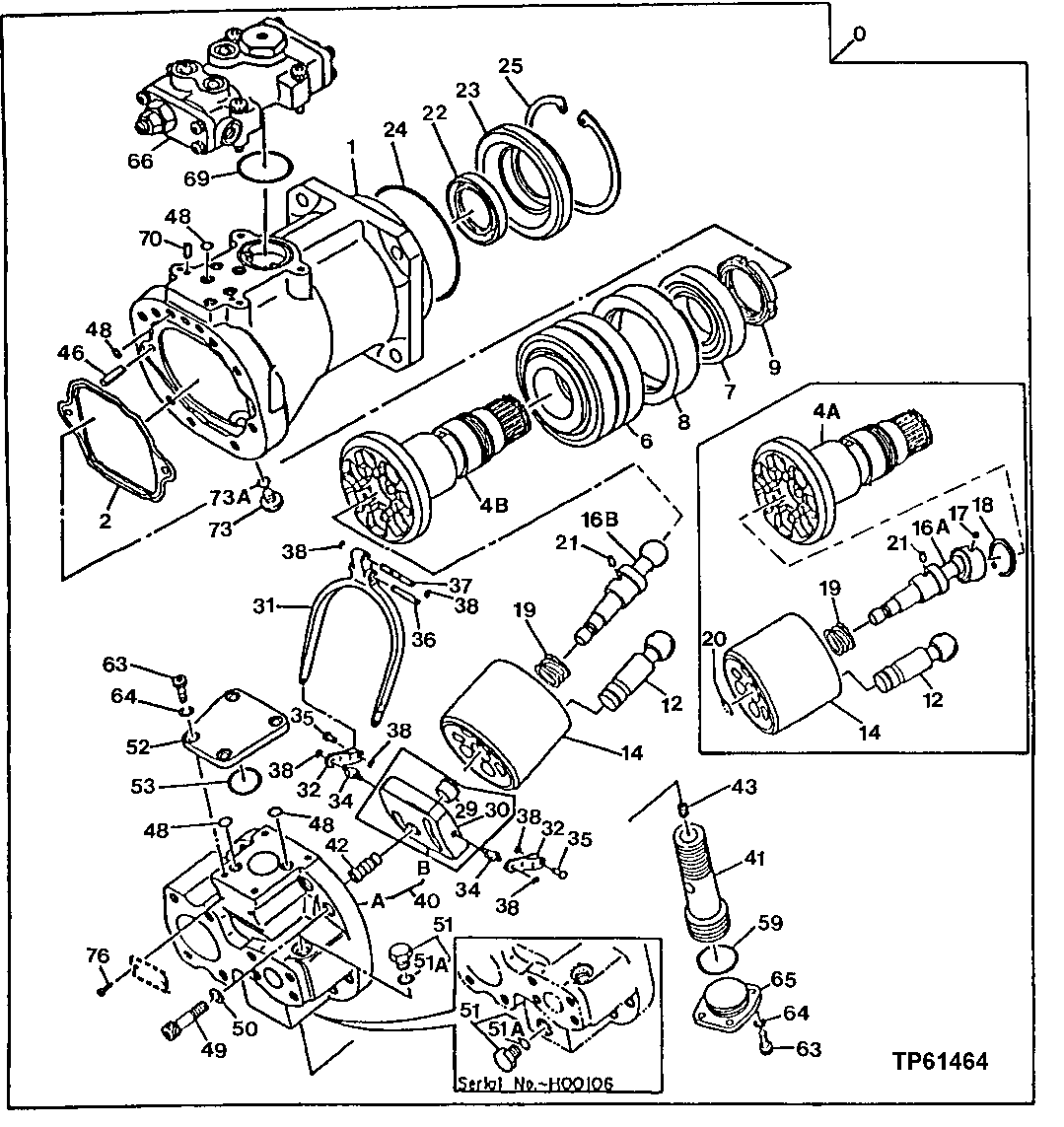 Схема запчастей John Deere 92DLC - 163 - Main Hydraulic Pump 2160 HYDRAULIC SYSTEM