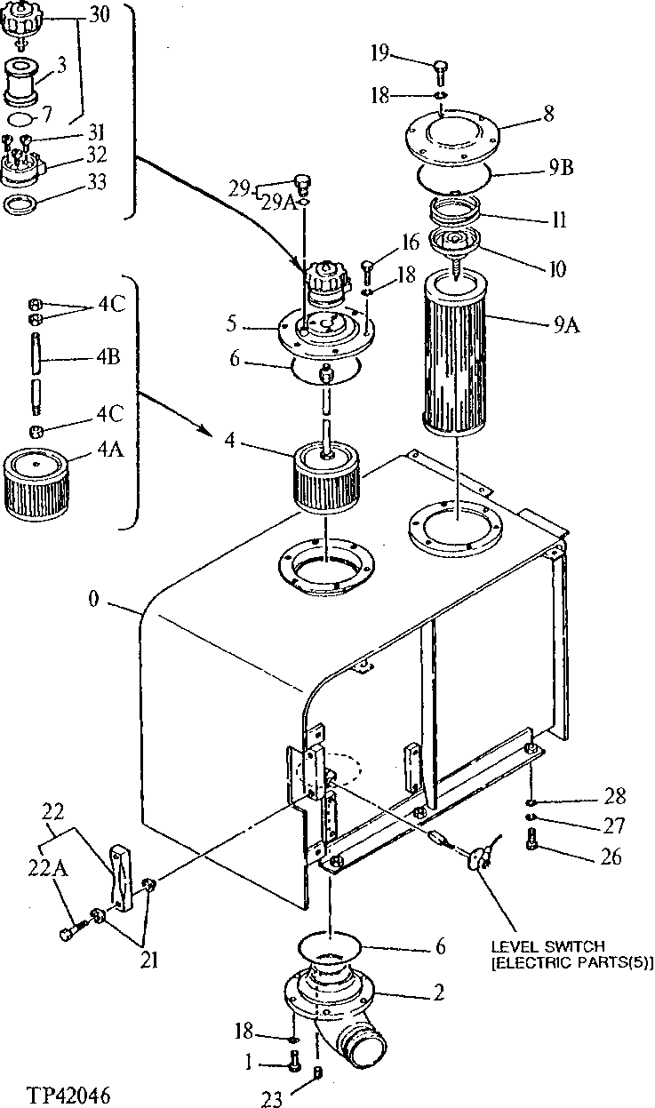 Схема запчастей John Deere 92DLC - 166 - Hydraulic Oil Reservoir 2160 HYDRAULIC SYSTEM