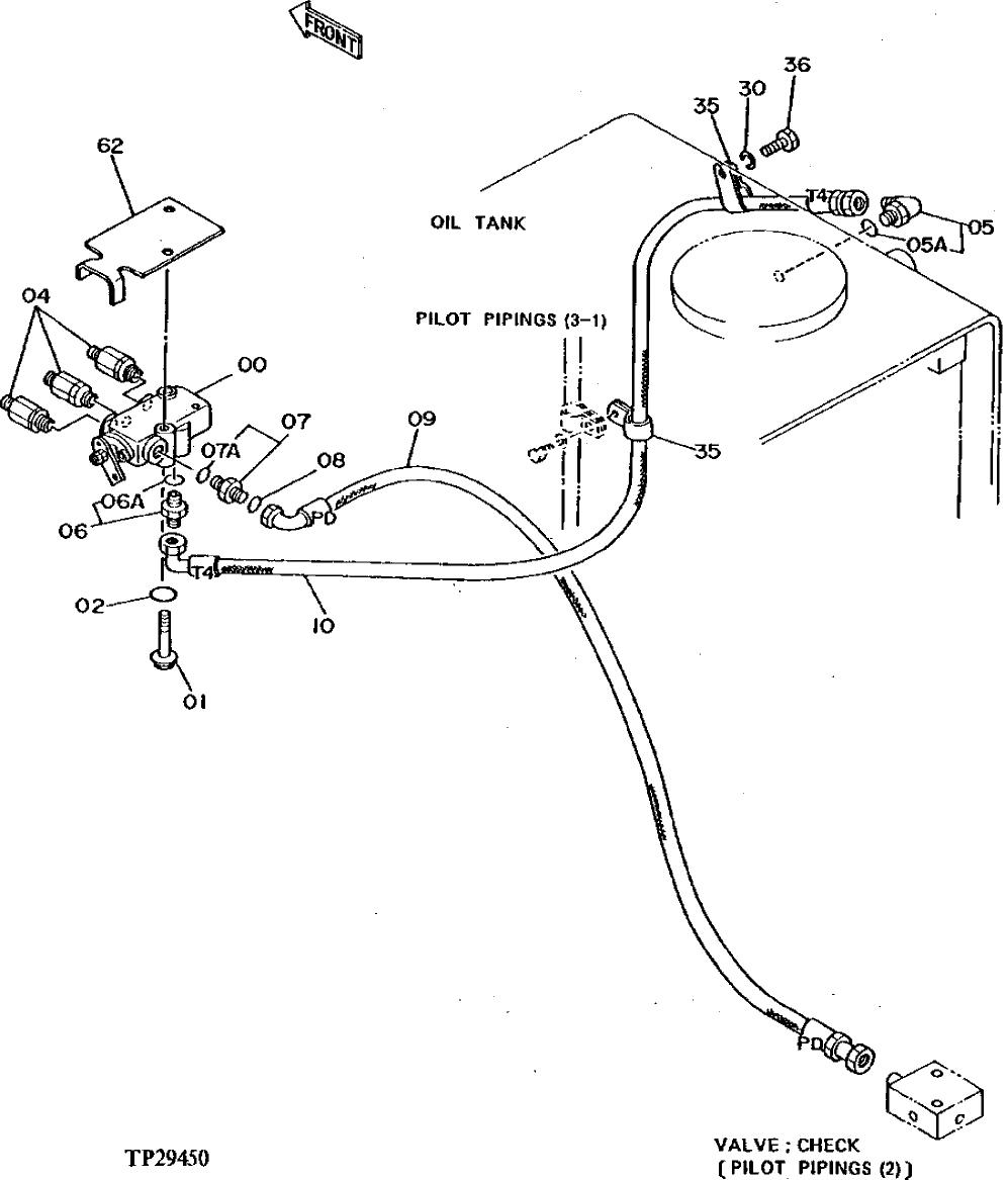 Схема запчастей John Deere 92DLC - 172 - PILOT PLUMBING 2160 HYDRAULIC SYSTEM