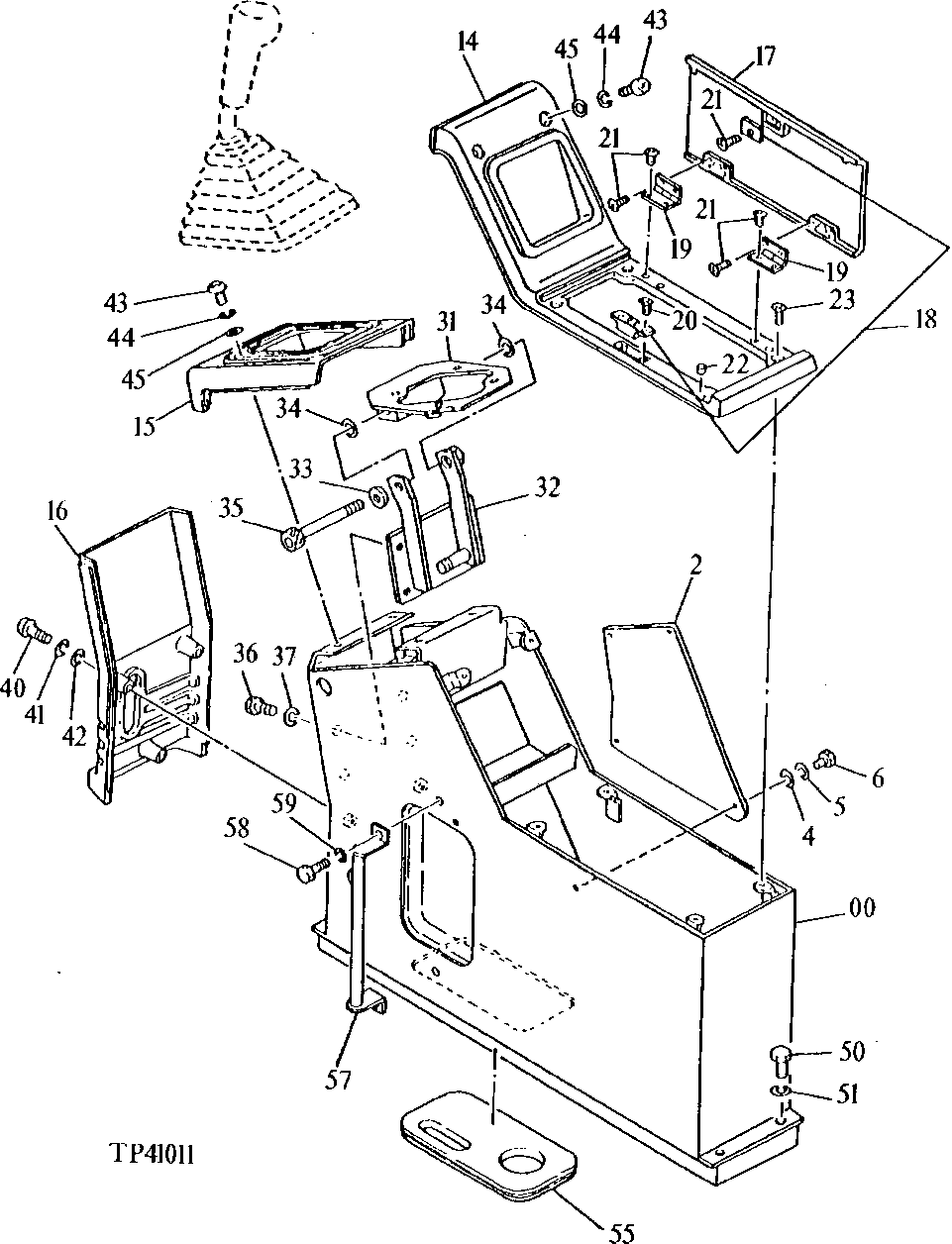 Схема запчастей John Deere 92DLC - 205 - LEVER CONTROL BOX (LEFT) 3315 Controls Linkage