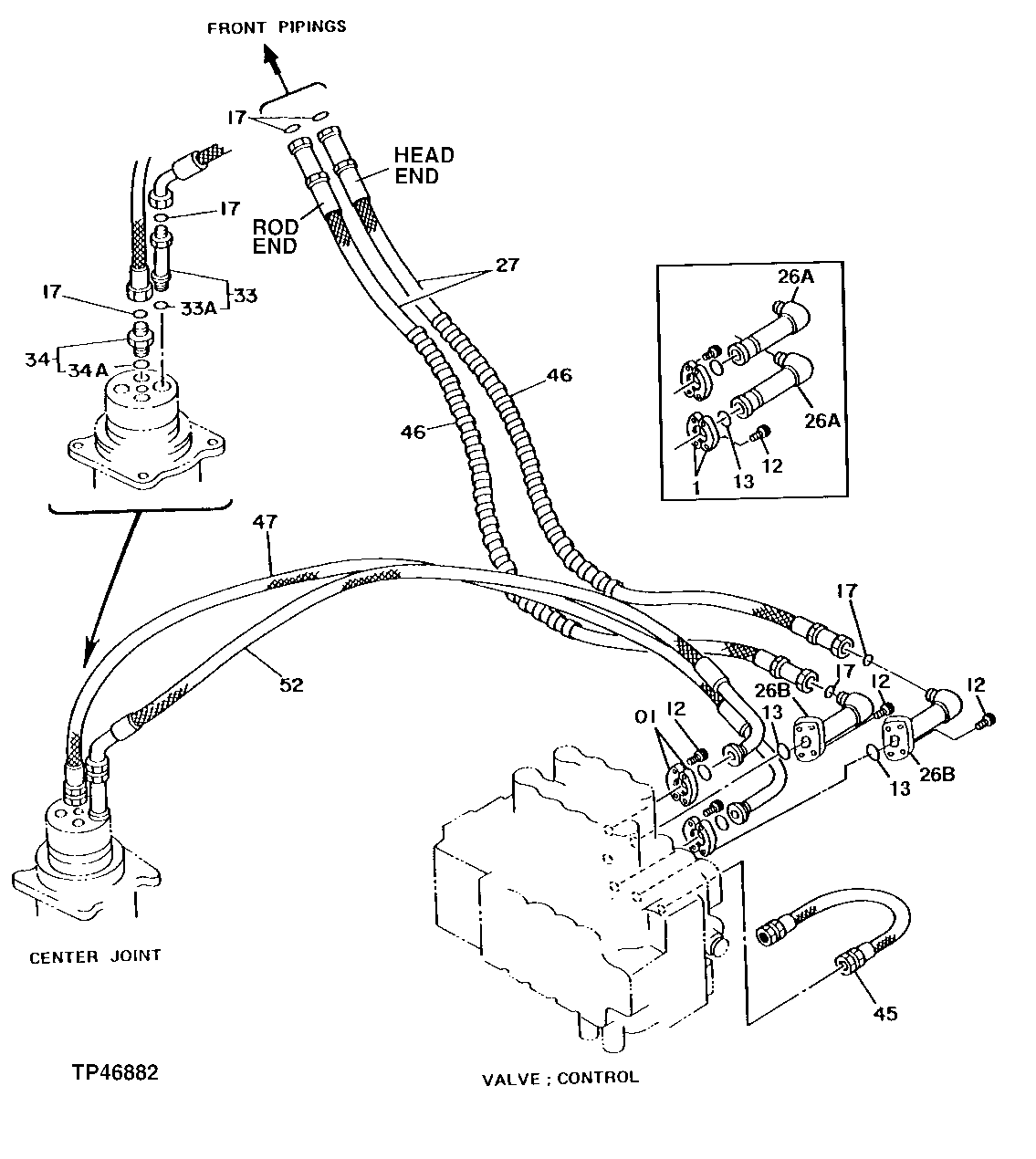 Схема запчастей John Deere 92DLC - 213 - BUCKET CYLINDER HOSES 3360 HYDRAULIC SYSTEM