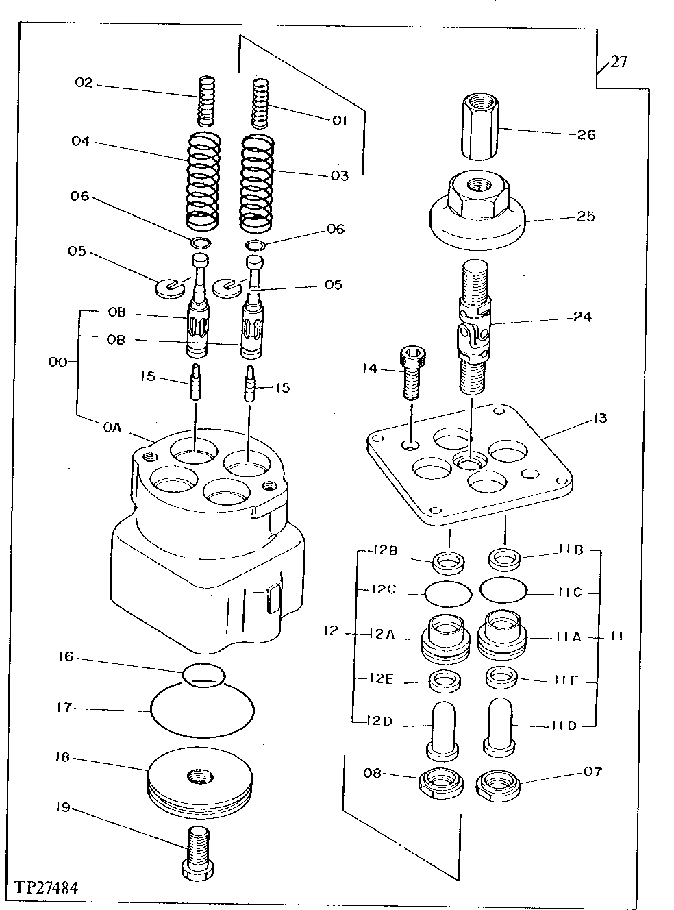 Схема запчастей John Deere 92DLC - 230 - Pilot Valve ( - 128882) 3360 HYDRAULIC SYSTEM