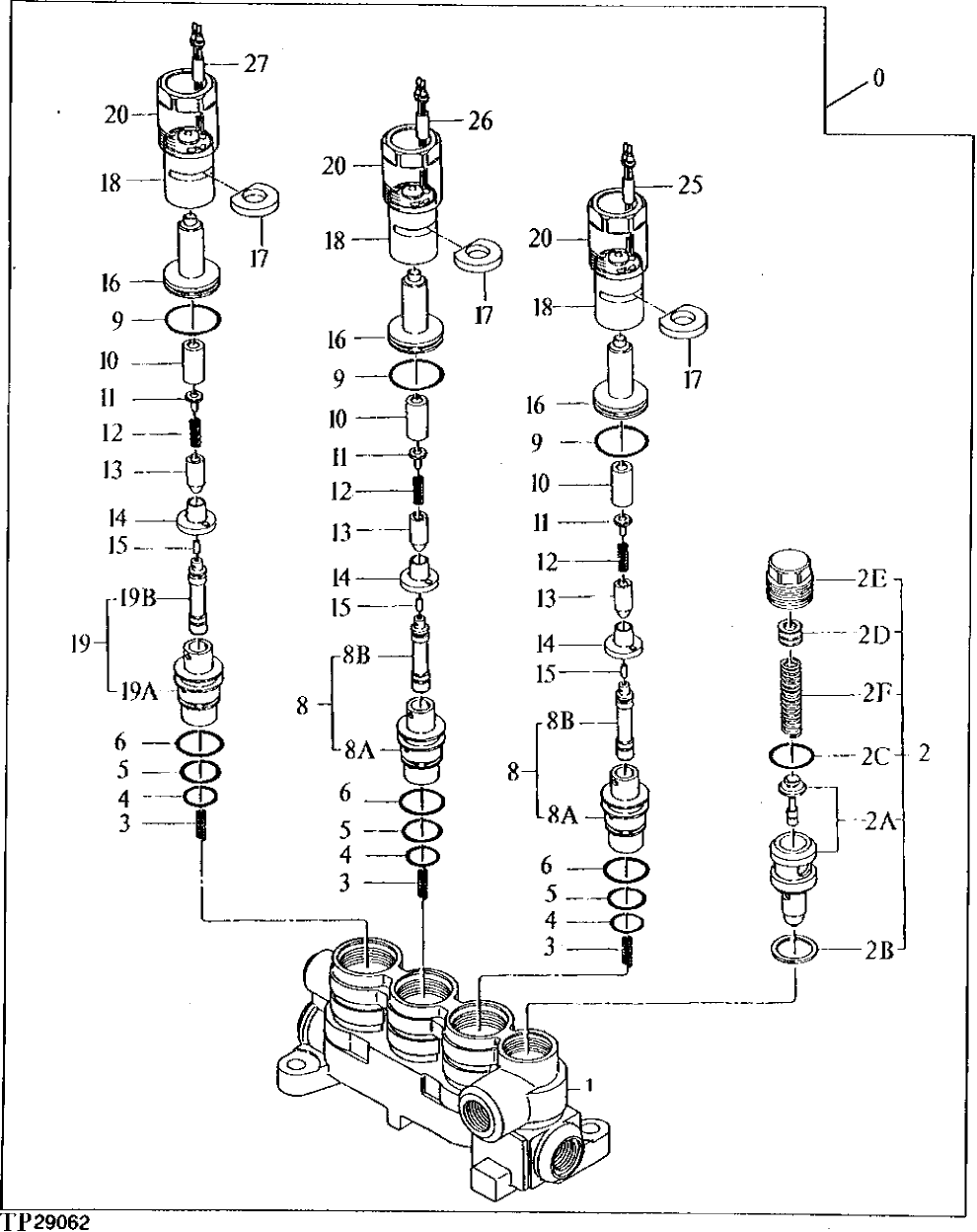 Схема запчастей John Deere 92DLC - 234 - Solenoid Valve 3360 HYDRAULIC SYSTEM