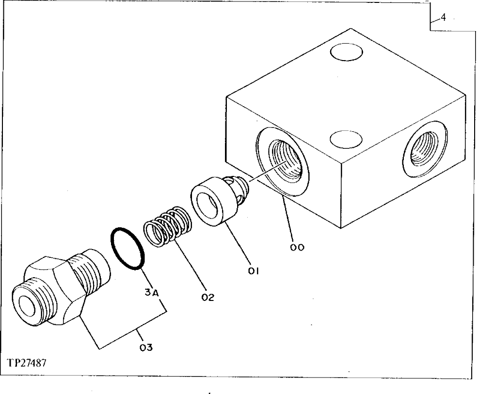 Схема запчастей John Deere 92DLC - 235 - HYDRAULIC CHECK VALVE 3360 HYDRAULIC SYSTEM