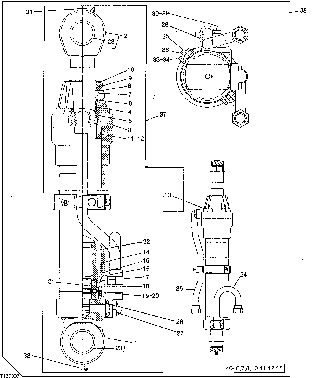 Схема запчастей John Deere 92DLC - 241 - SUPER LONG FRONT BUCKET CYLINDER 3360 HYDRAULIC SYSTEM