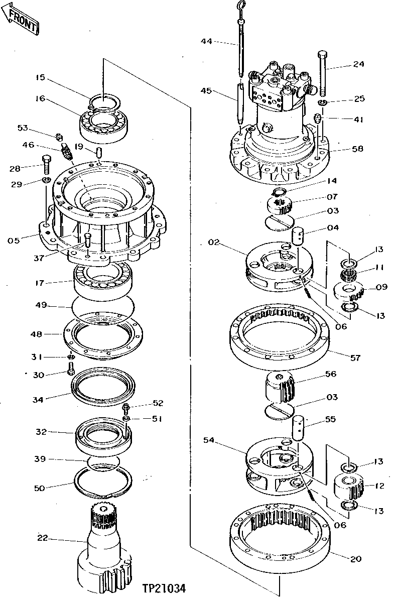 Схема запчастей John Deere 92DLC - 252 - SWING DRIVE 4360 HYDRAULIC SYSTEM